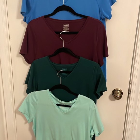 L.L. Bean 100% Supima Cotton V-Neck Tee Shirts, Size Large L T-shirt Tshirt - Picture 3 of 5